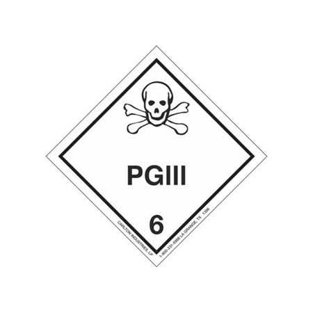 Hazardous Shipping Label - Class 6 PGIII